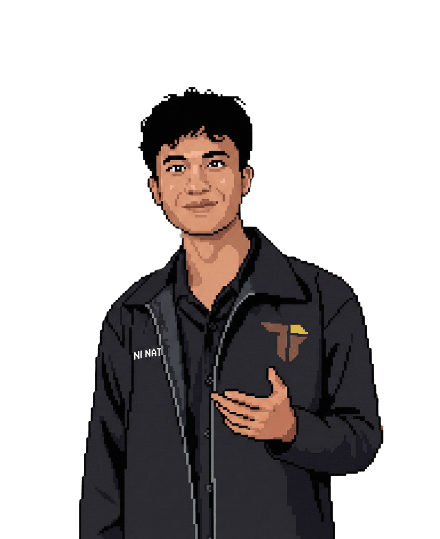 Pixel art character illustration of Yudhi Adinata